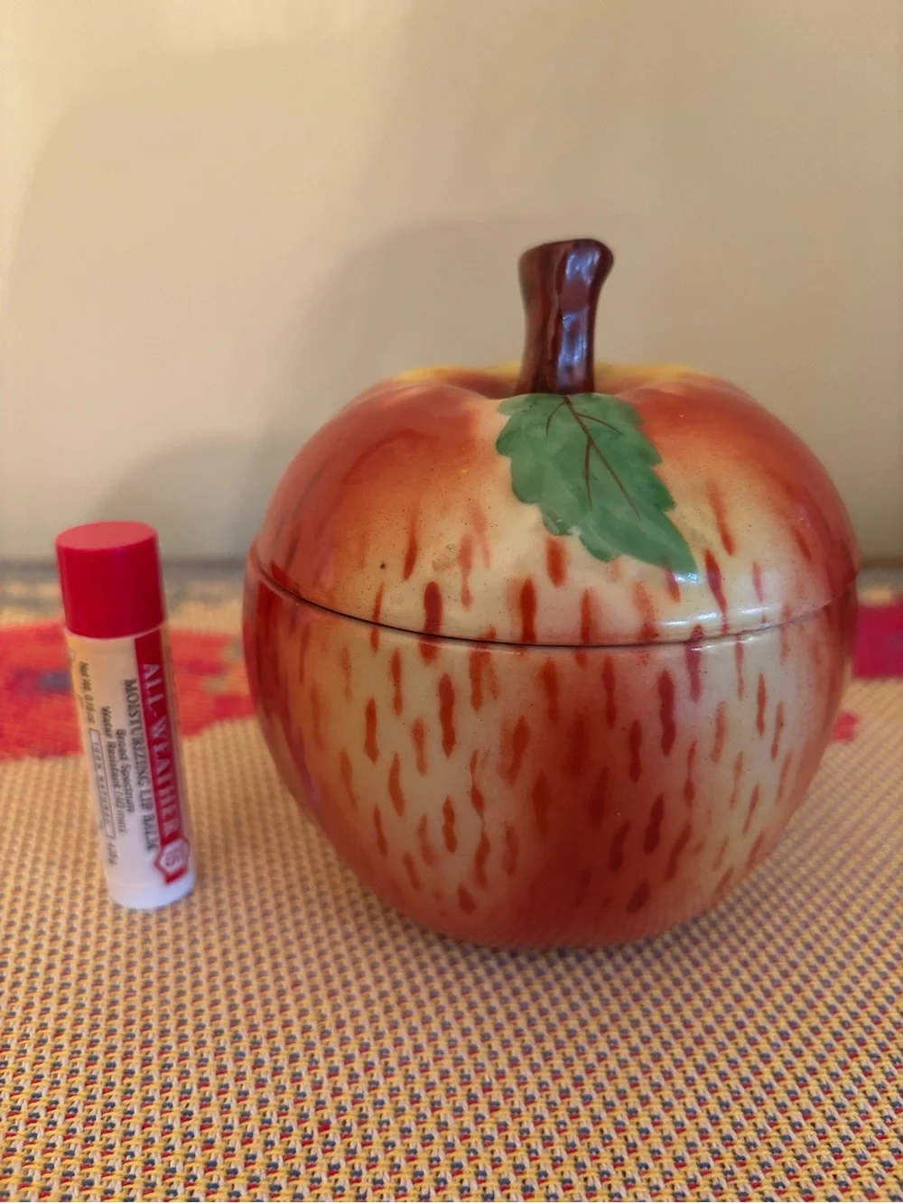 Vintage 1940s Czechoslovakian porcelain ceramic apple jar